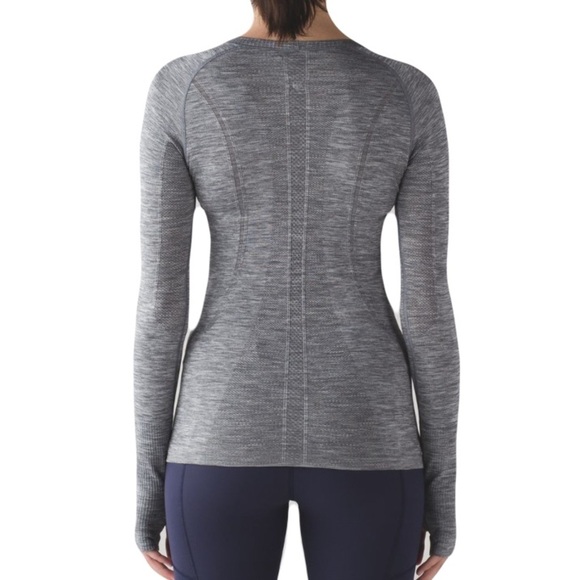 Lululemon Swiftly Tech Long Sleeve Crew Sz 6 Heathered Grey Orig $78 - Picture 3 of 10
